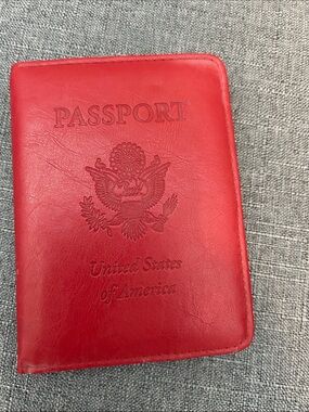 Red Leather Passport Holder Cover